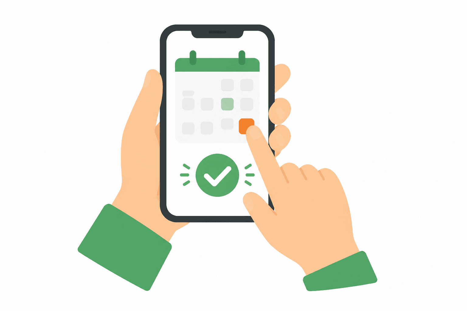 スマートフォンで無料体験を予約する様子